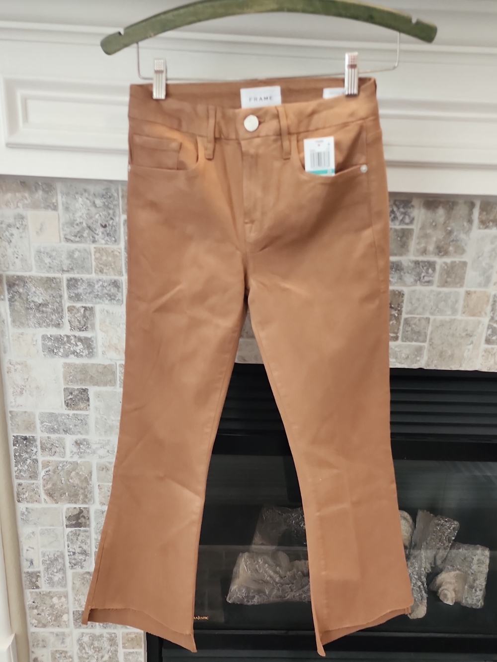 Frame Denim Tan Cropped Flare Pants